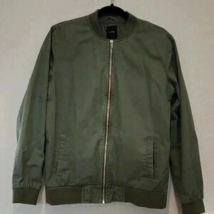 LOB Men's Lightweight Green Bomber Jacket Size S